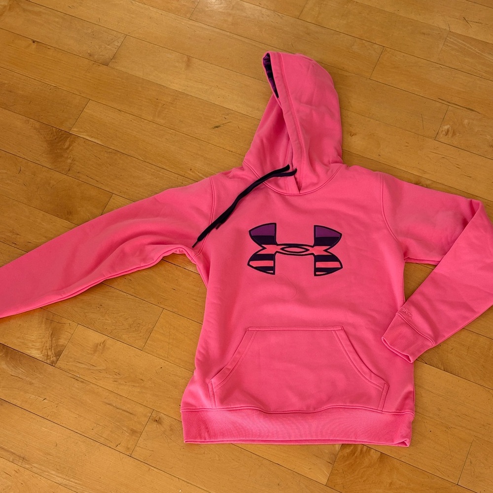 Under Armour Hot Pink Hoodie with Navy Logo